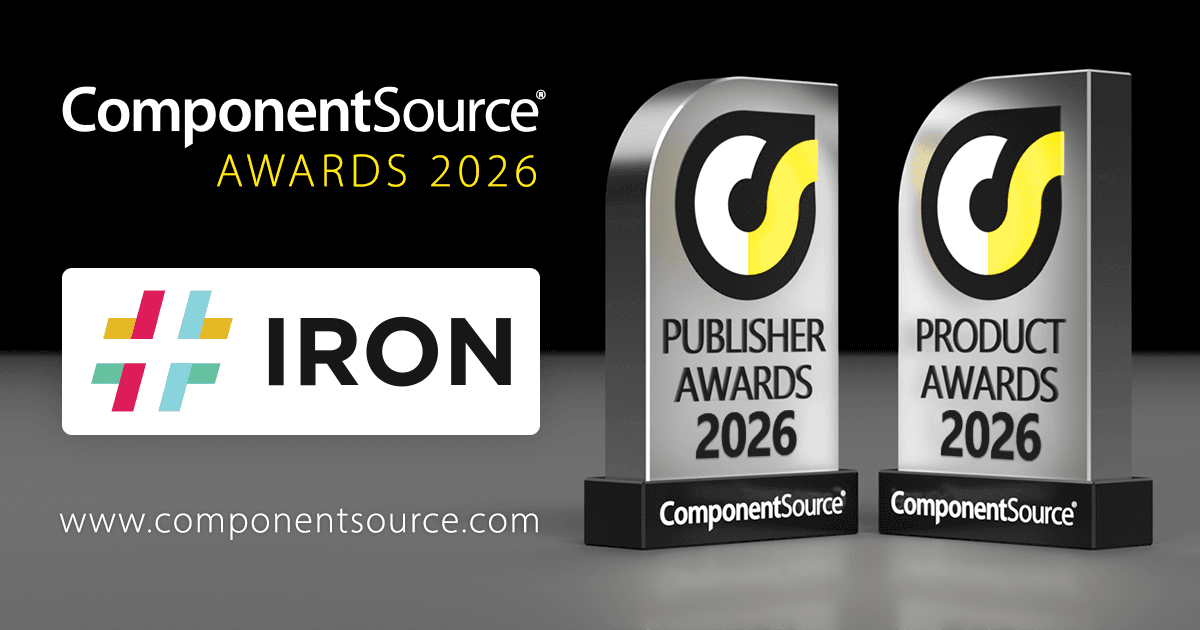 Iron Softwareが2つのComponentSourceアワードを受賞