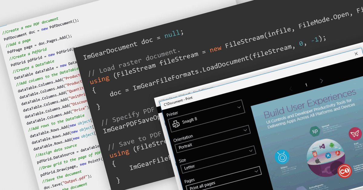 WinFormsアプリでPDFを作成、閲覧、管理