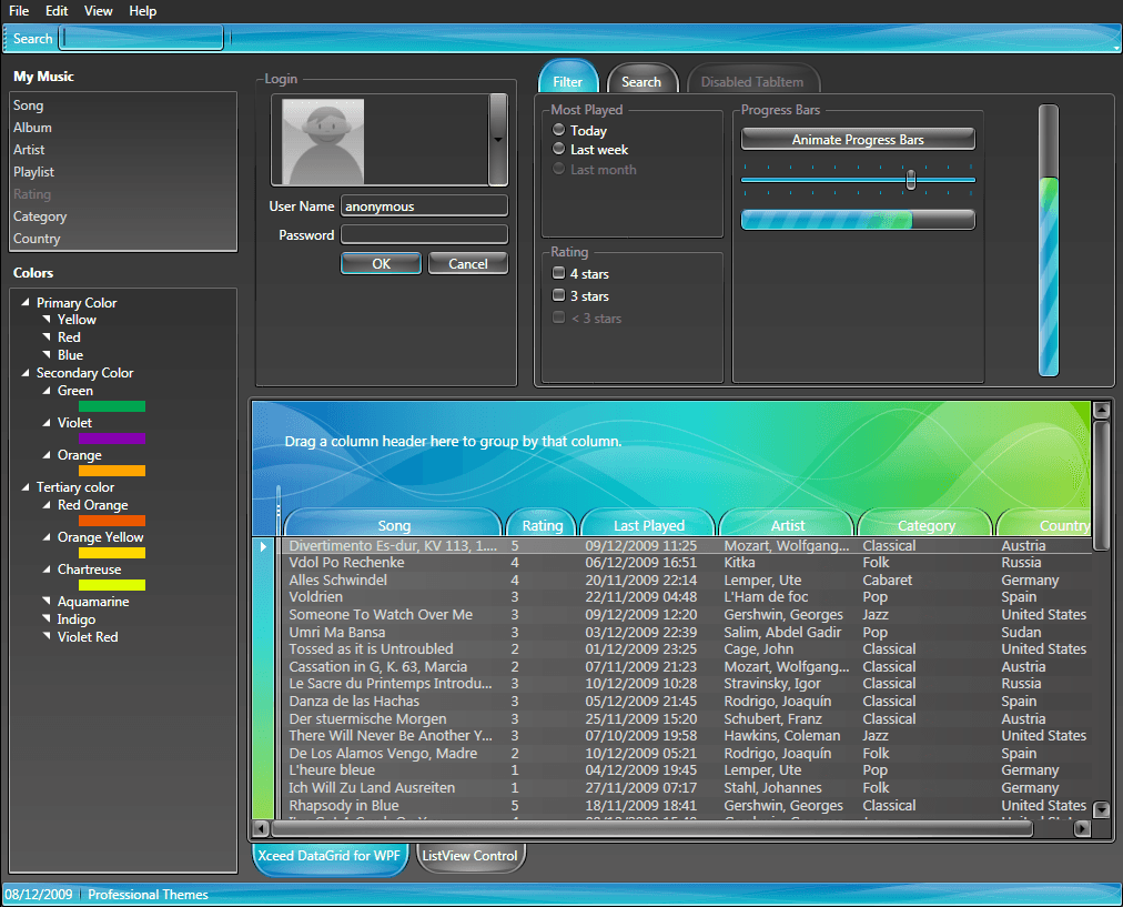 Professional Themes for WPF launched