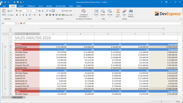 DevExpress VCL Spreadsheet 商品画像 DevExpress VCL Spreadsheet 商品画像