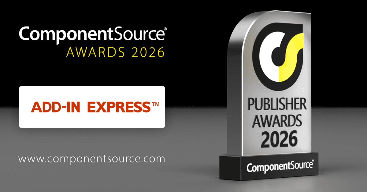 Add-in ExpressがComponentSourceアワードを受賞