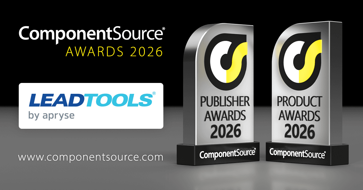 LEADTOOLS、ComponentSourceの4つの賞を受賞