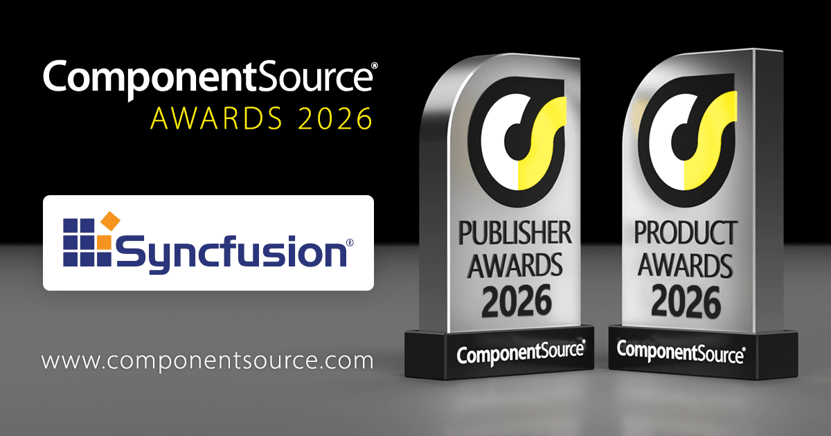 Syncfusion、ComponentSourceの2つの賞を受賞