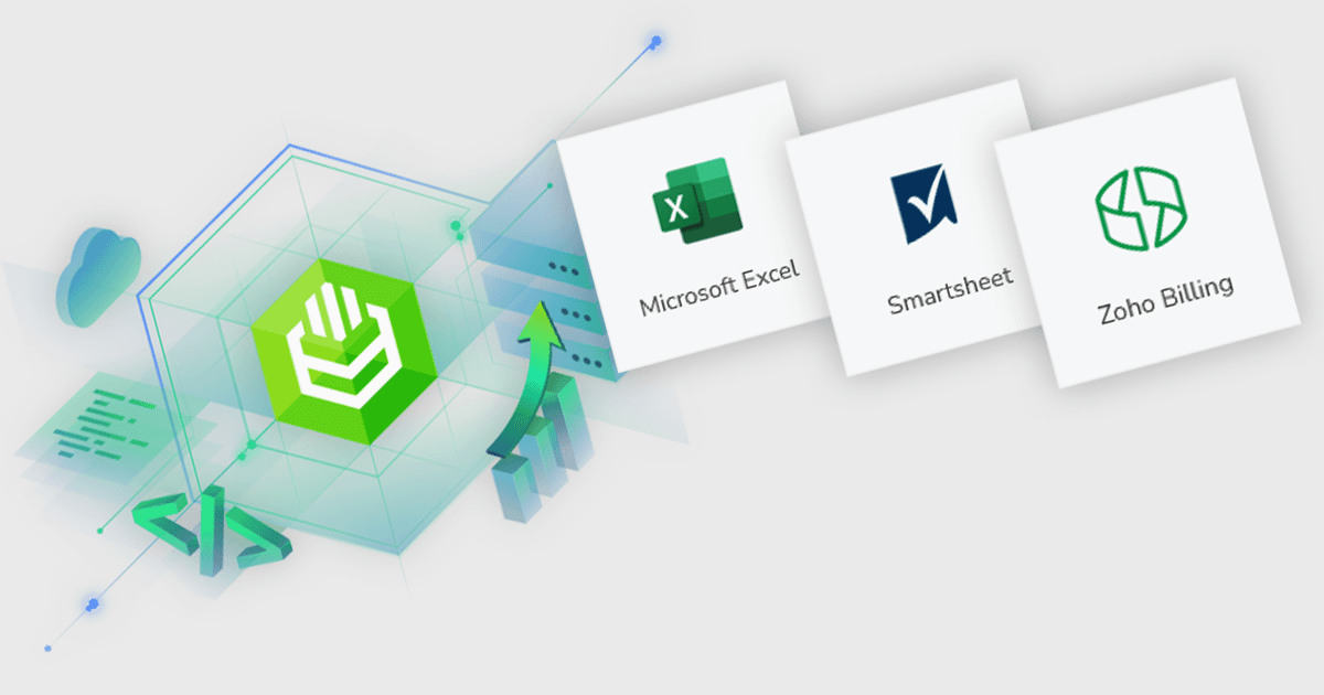 ODBCをExcel、Smartsheet、Zoho Billingに接続