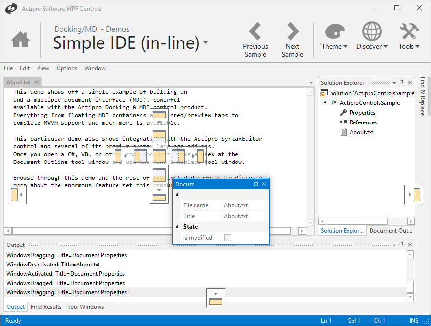 Actipro Docking & MDI for WPF（英語版） 商品画像