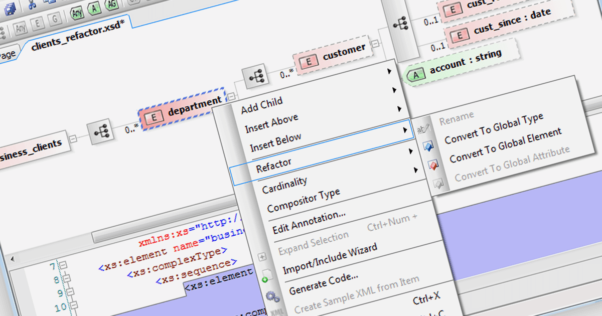 XML ファイルのリファクタリング