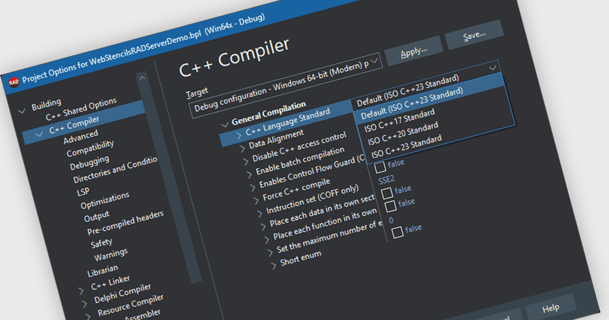 新しいWin64コンパイラで最新のC++を採用