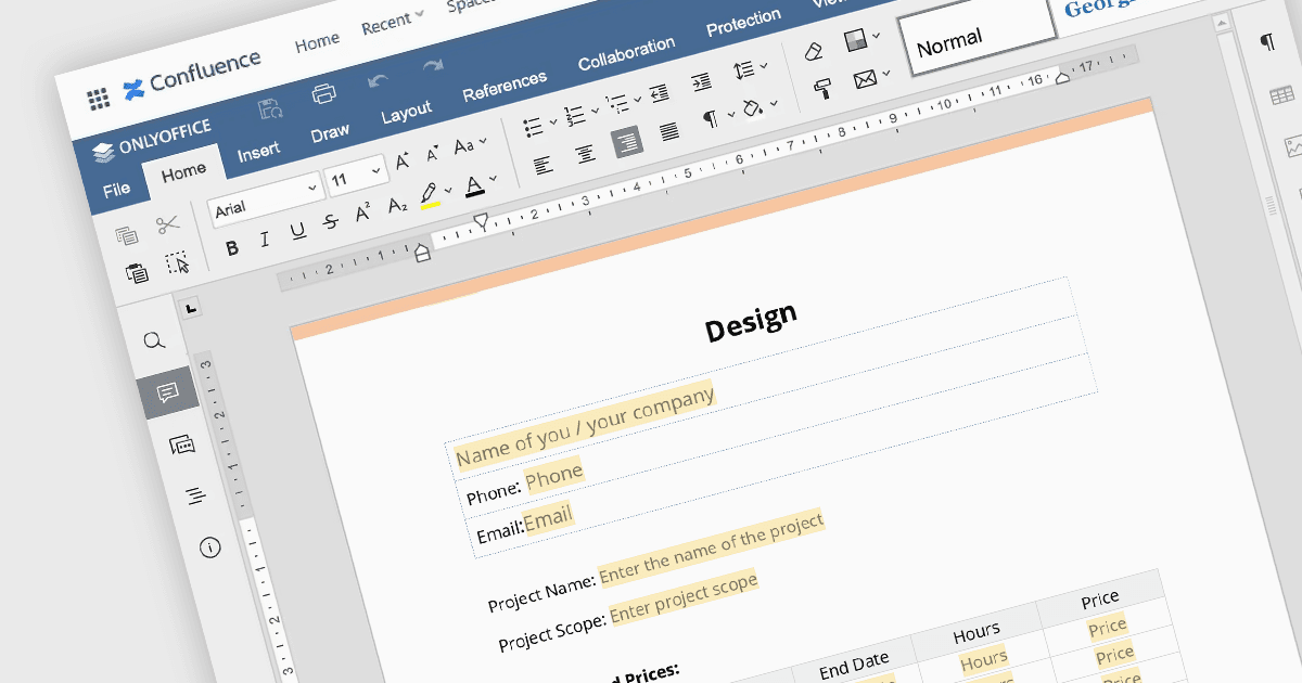 ConfluenceでPDFフォームをブラウザー内で作成