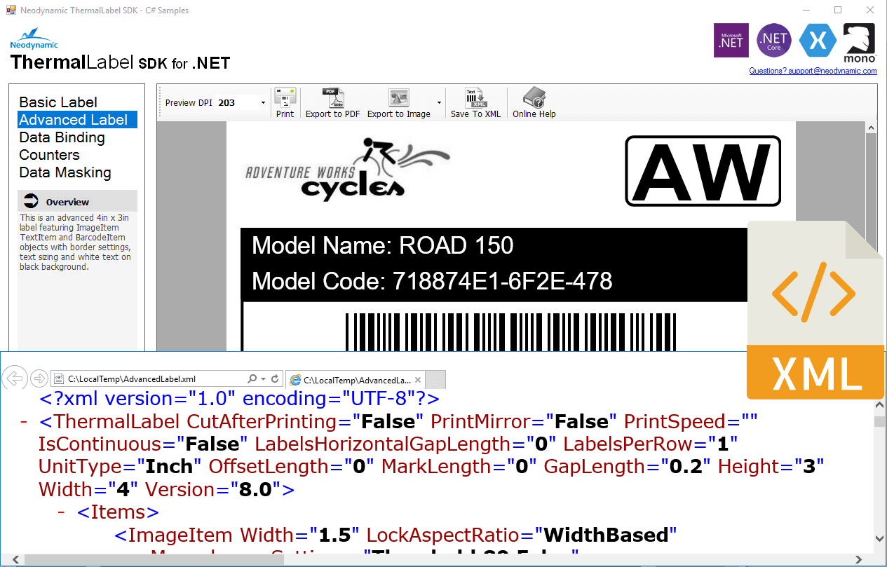 Neodynamic ThermalLabel SDK for .NET（英語版） 商品画像