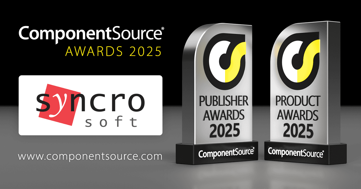 Syncro SoftがComponentSourceの賞を9つ受賞