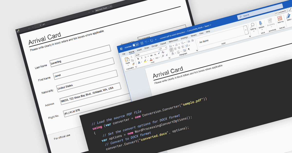 .NETでPDFからWordへの変換を有効化