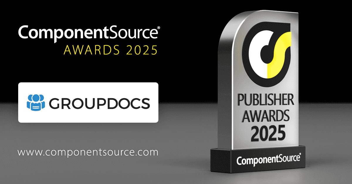 GroupDocsがComponentSourceの賞を受賞