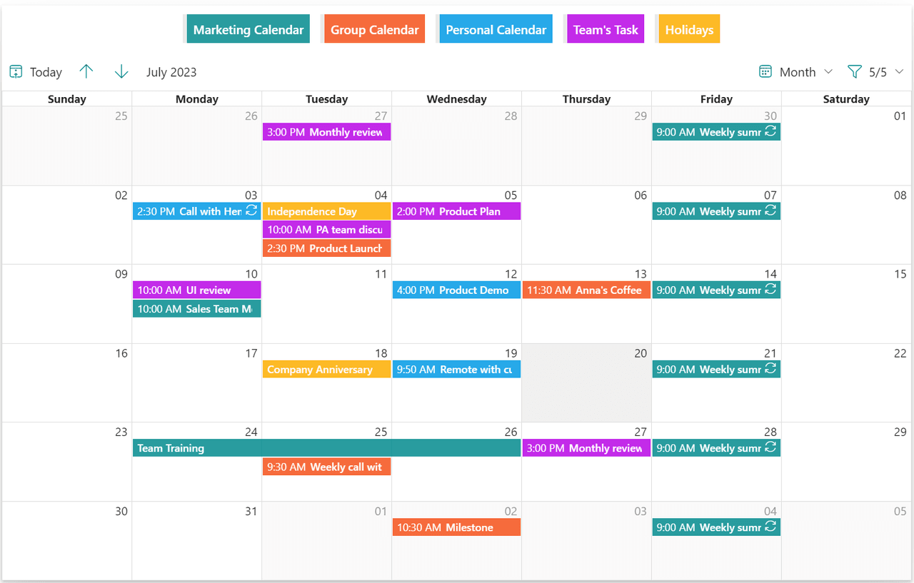 Calendar Rollup App for SharePoint Online（英語版） 商品画像