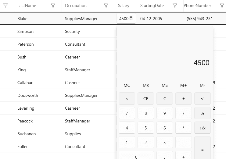 Telerik UI for WinUI Calculator 商品画像