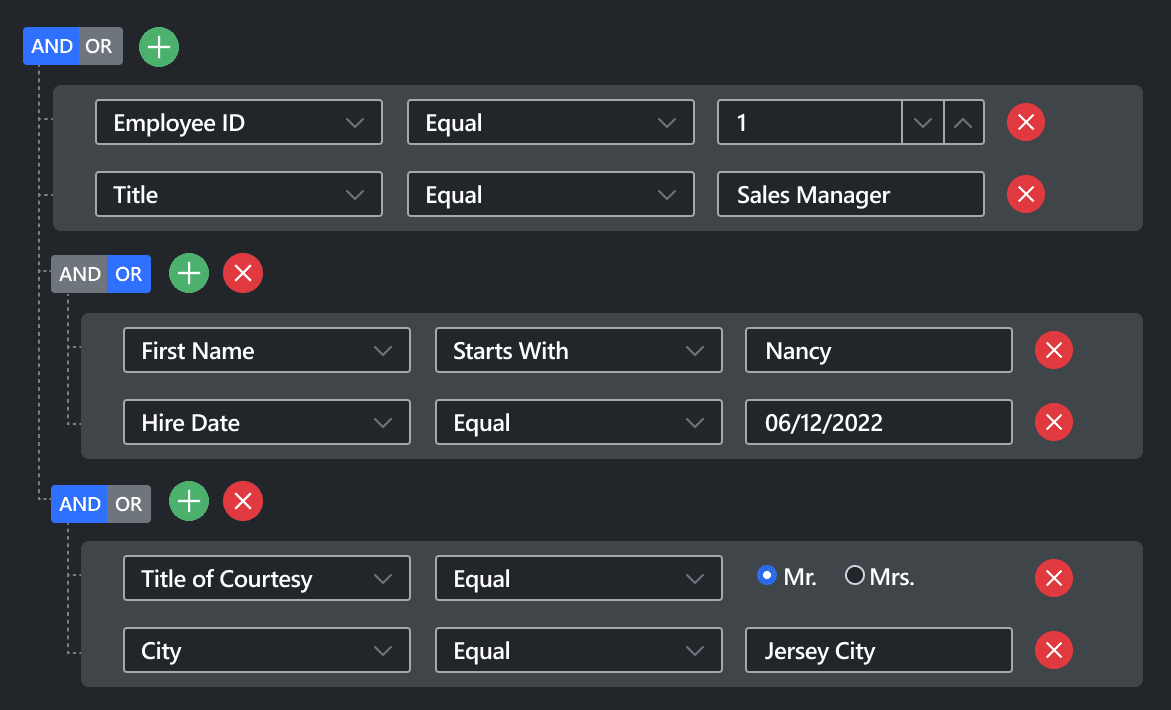 Syncfusion JavaScript Query Builder UI 商品画像