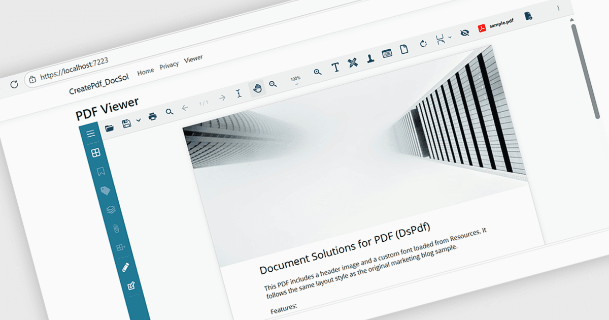 ASP.NET CoreでPDFを読み込み表示