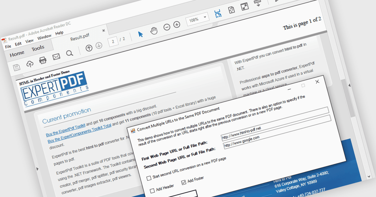 .NET 8アプリケーションでHTMLページをPDFに変換