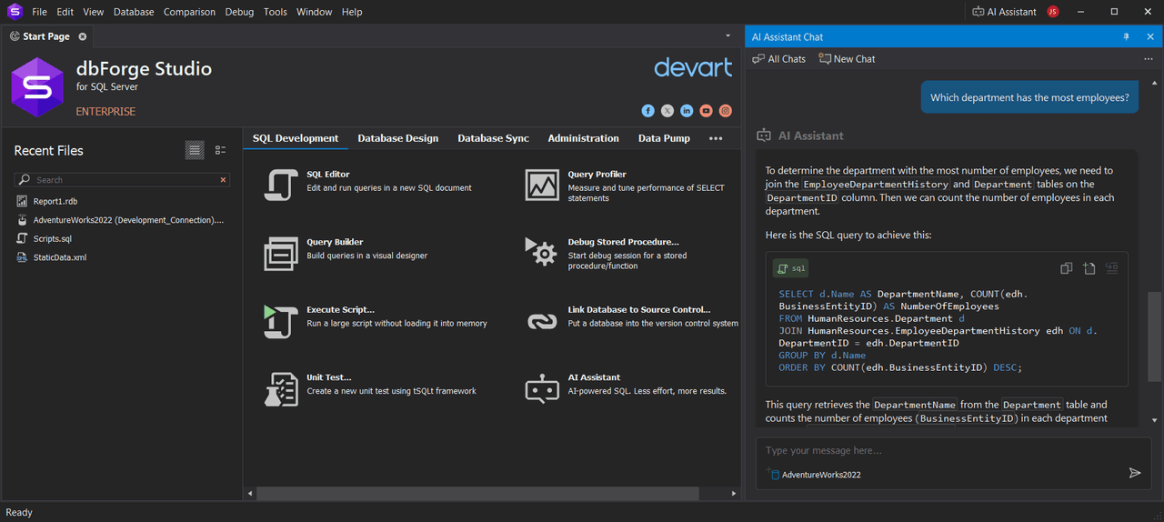 dbForge AI Assistant（英語版） 商品画像