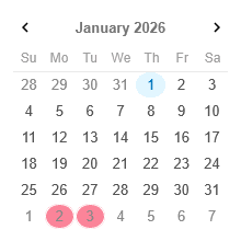 jQWidgets React Calendar 商品画像