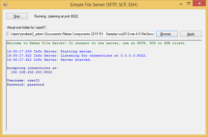 Rebex File Server がリリース