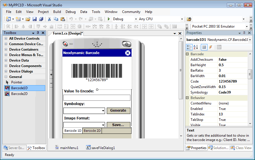 Neodynamic Barcode Professional for .NET Compact Framework 商品画像