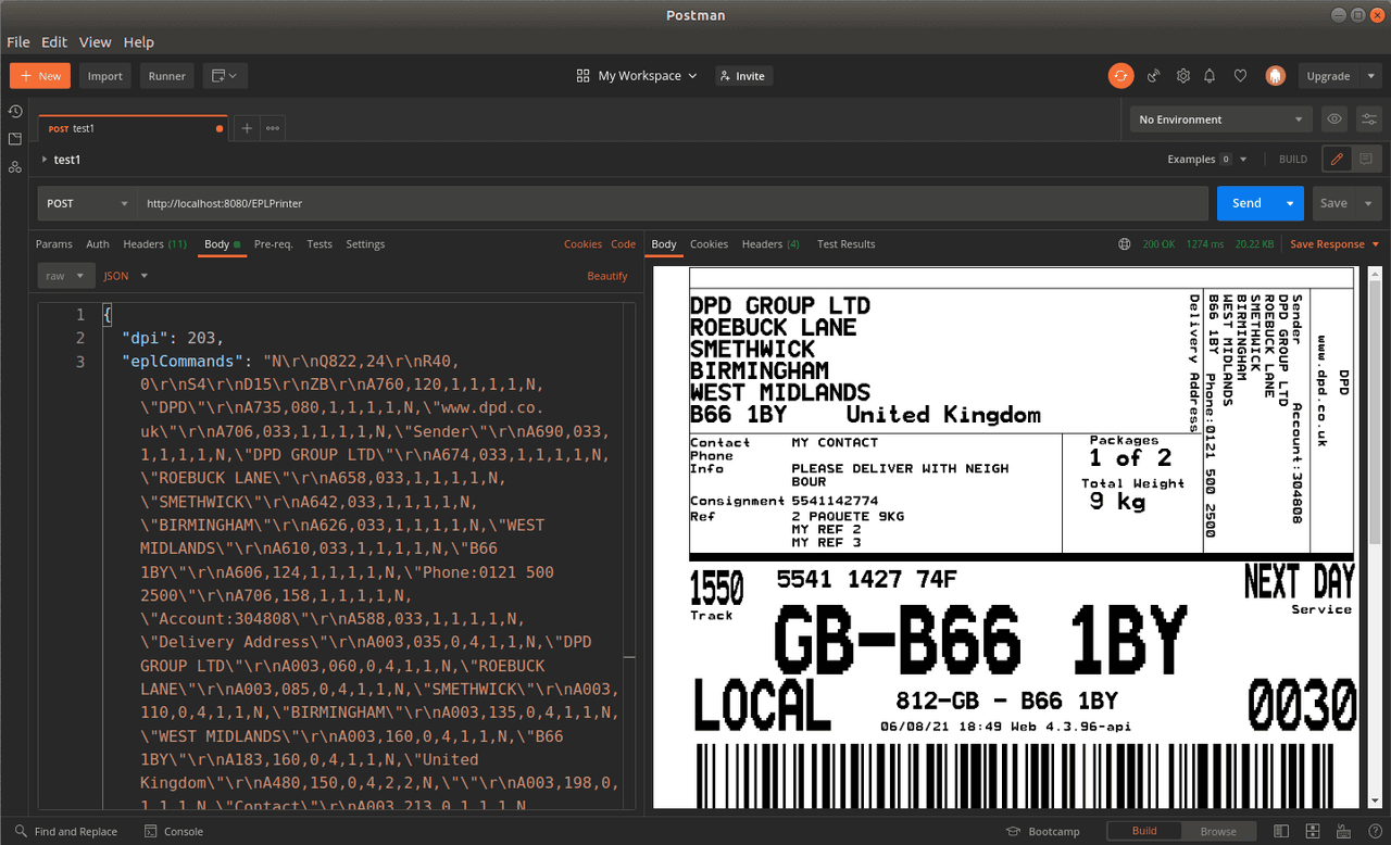 Neodynamic EPLPrinter Web API for Docker（英語版） 商品画像