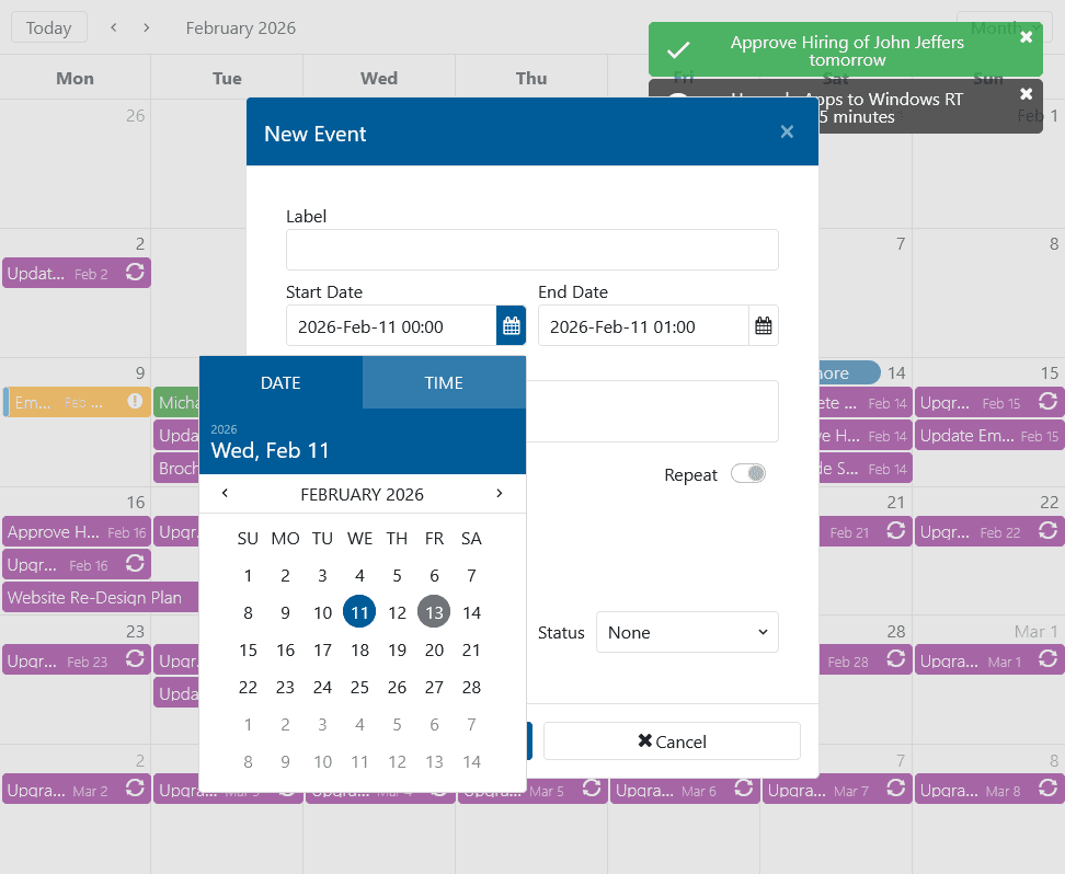 Smart UI Calendar for Blazor 商品画像
