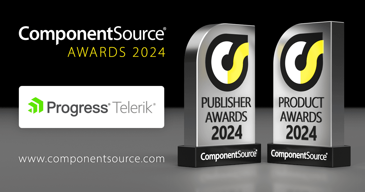 TelerikがComponentSourceの賞を6つ受賞