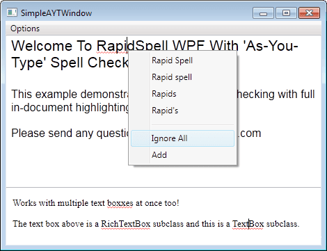 WPF のスペルチェッカーが利用可能になりました