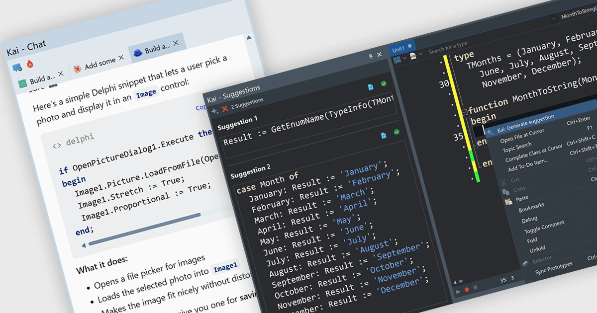 RAD Studio にエージェント型 AI を導入