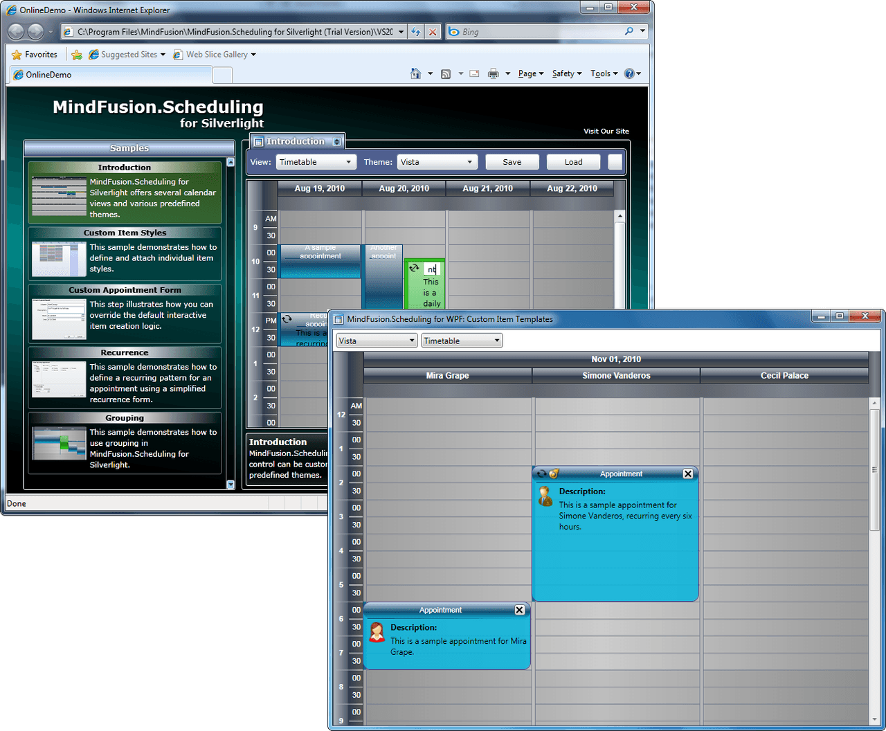 MindFusion.Scheduling Pack （英語版） 商品画像