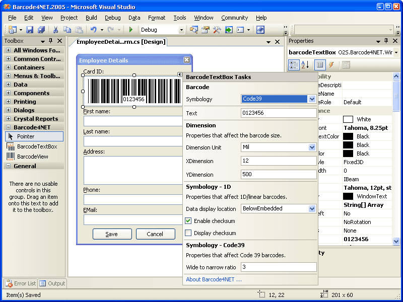 Barcode4NET for .NET（英語版） 商品画像