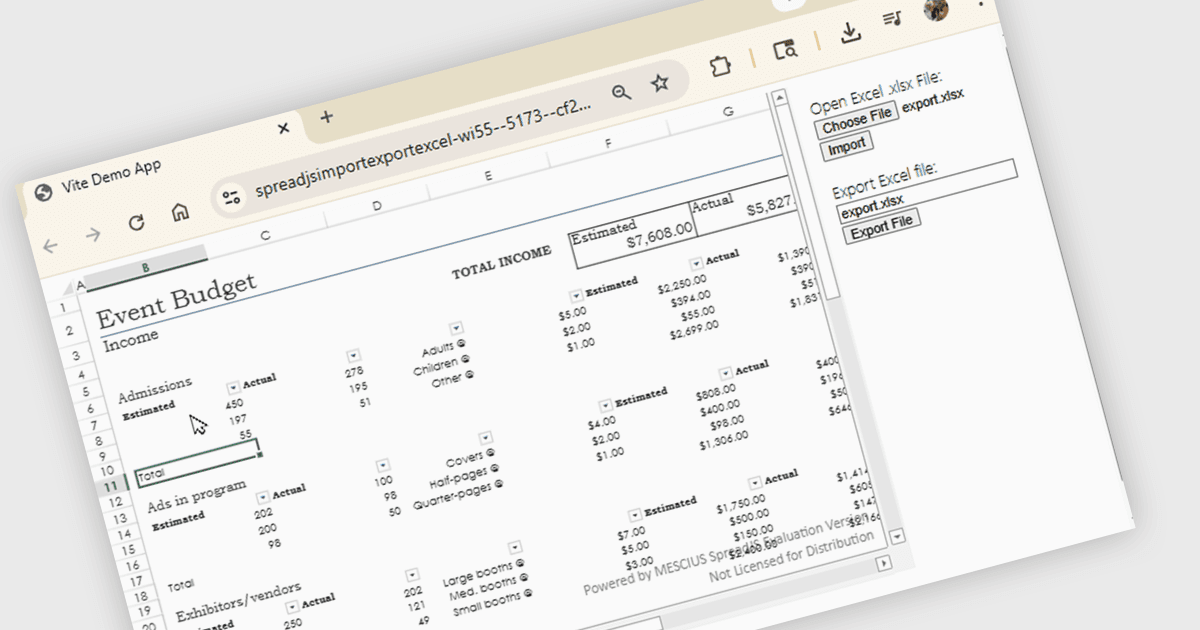JavaScriptを使ってExcel XLSXをインポート/エクスポート