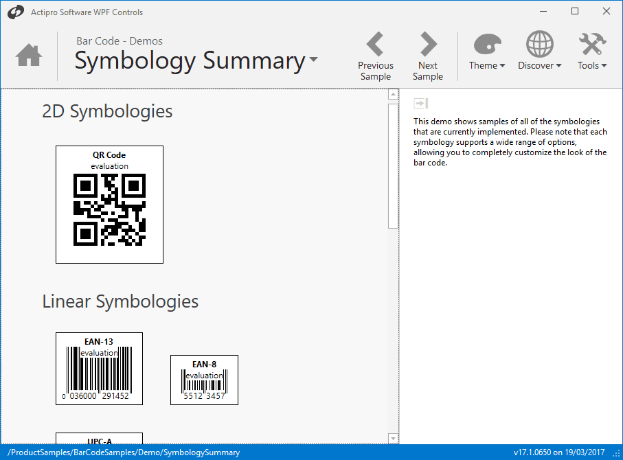 Actipro Bar Code for WPF（英語版） 商品画像