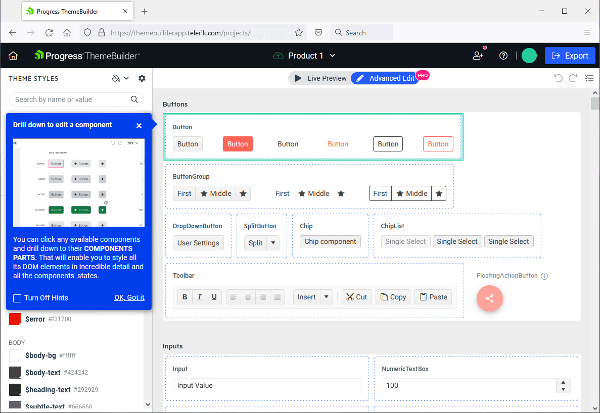 Progress ThemeBuilder 商品画像