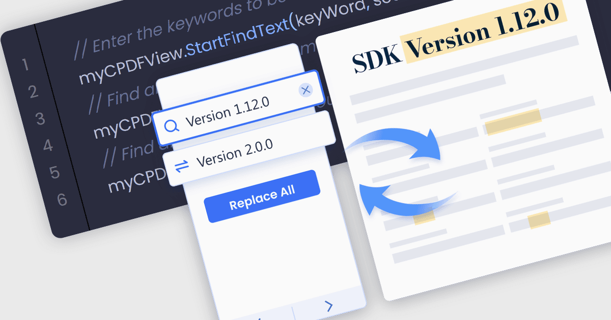 PDF の検索と置換機能をアプリに追加