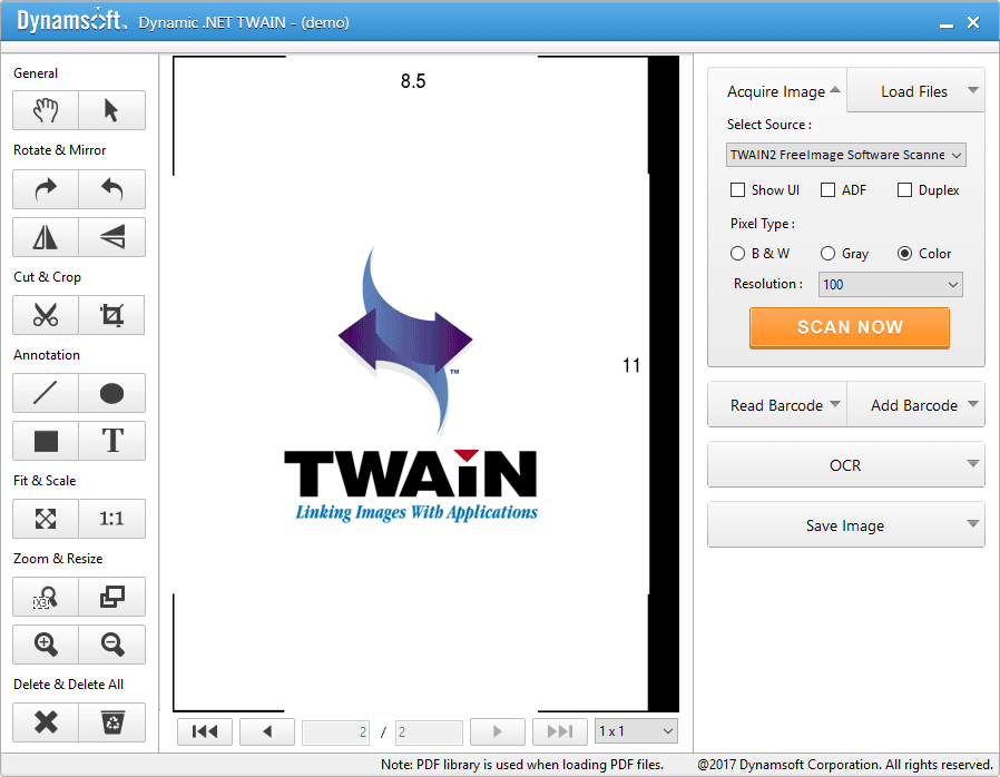 Dynamic .NET TWAIN 商品画像