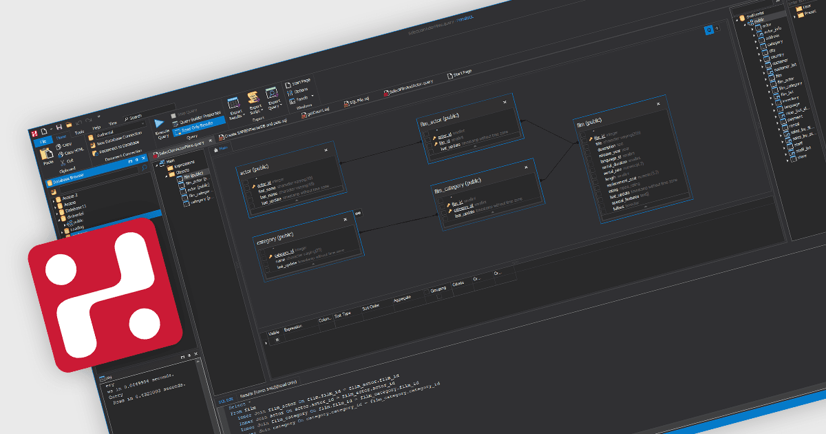 Visual Query Builderを使用して複雑なSQLクエリを構築