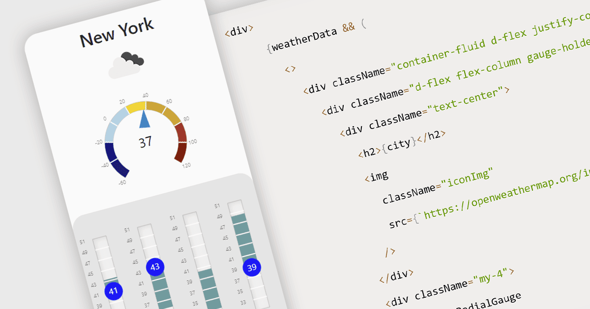 Wijmo GaugesでReact Weatherアプリを構築