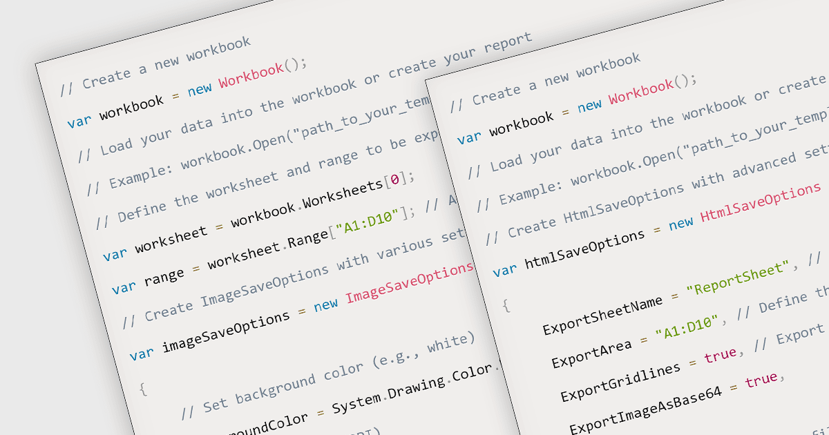 C# .NETでXLSXをPDF、画像、JSON、またはHTMLにエクスポート