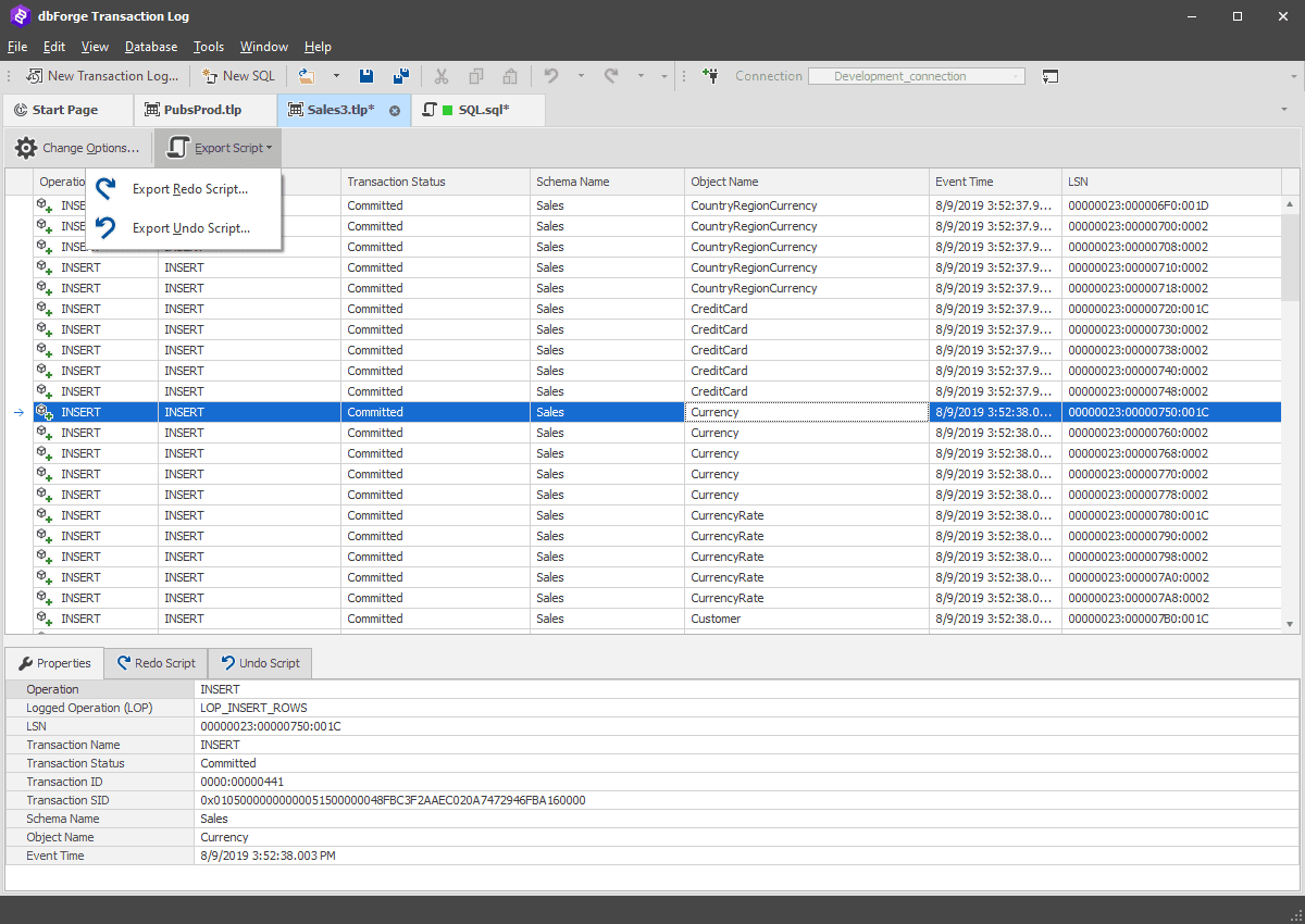 dbForge Transaction Log（英語版） 商品画像
