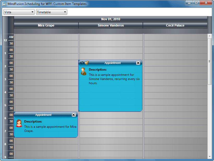 MindFusion.Scheduling for WPF がリリースされました