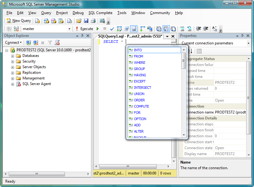 SQL Server 向けスマート自動補完