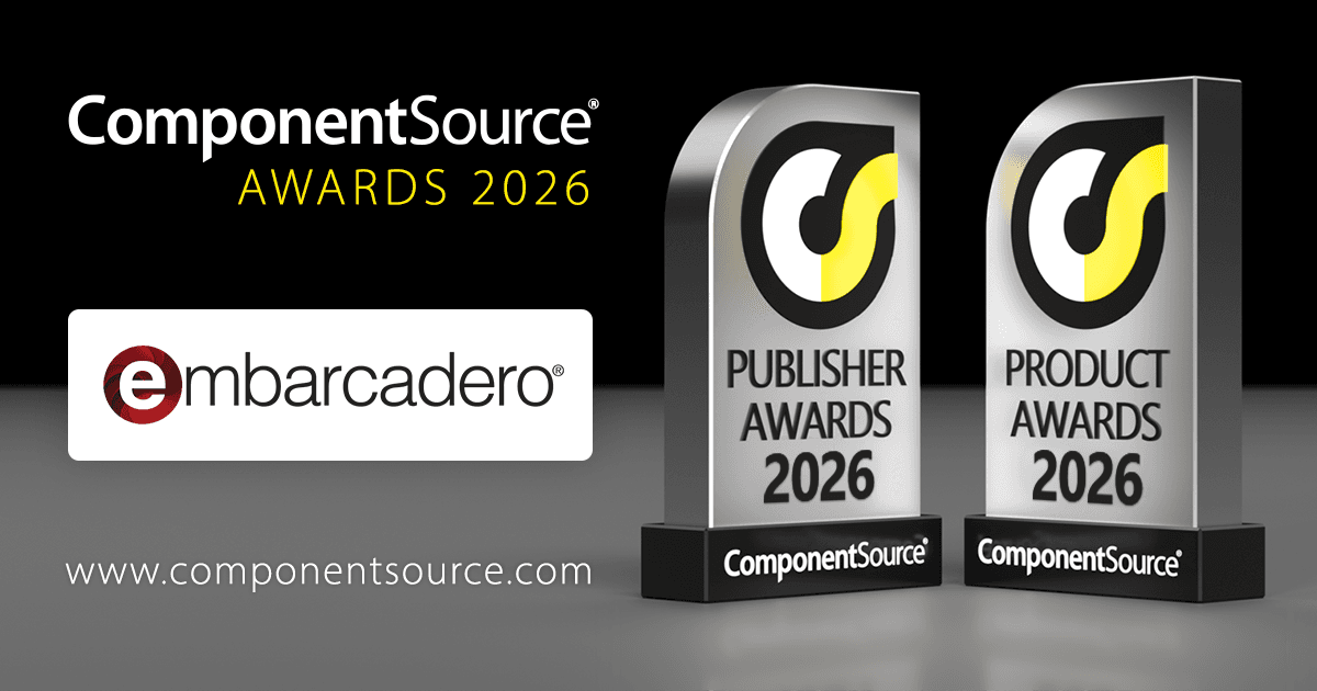 Embarcaderoが4つのComponentSourceアワードを受賞