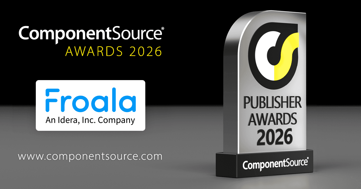 Froala、ComponentSource賞を受賞