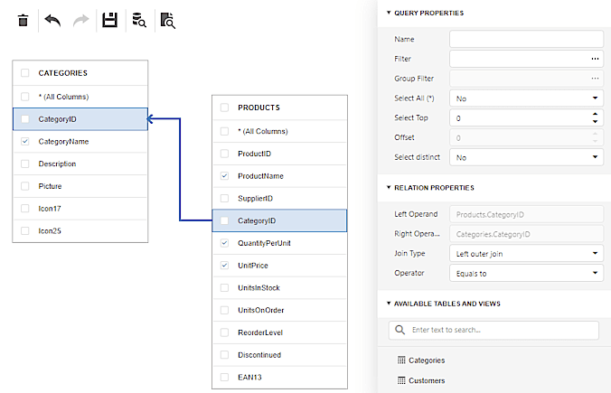 DevExpress ASP.NET Core Query Builder 商品画像