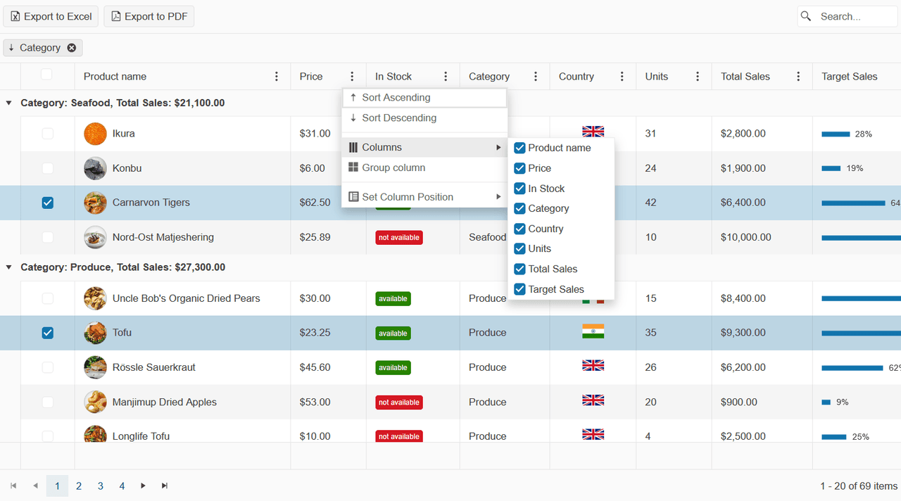 Telerik UI for ASP.NET MVC Grid 商品画像 Telerik UI for ASP.NET MVC Grid 商品画像