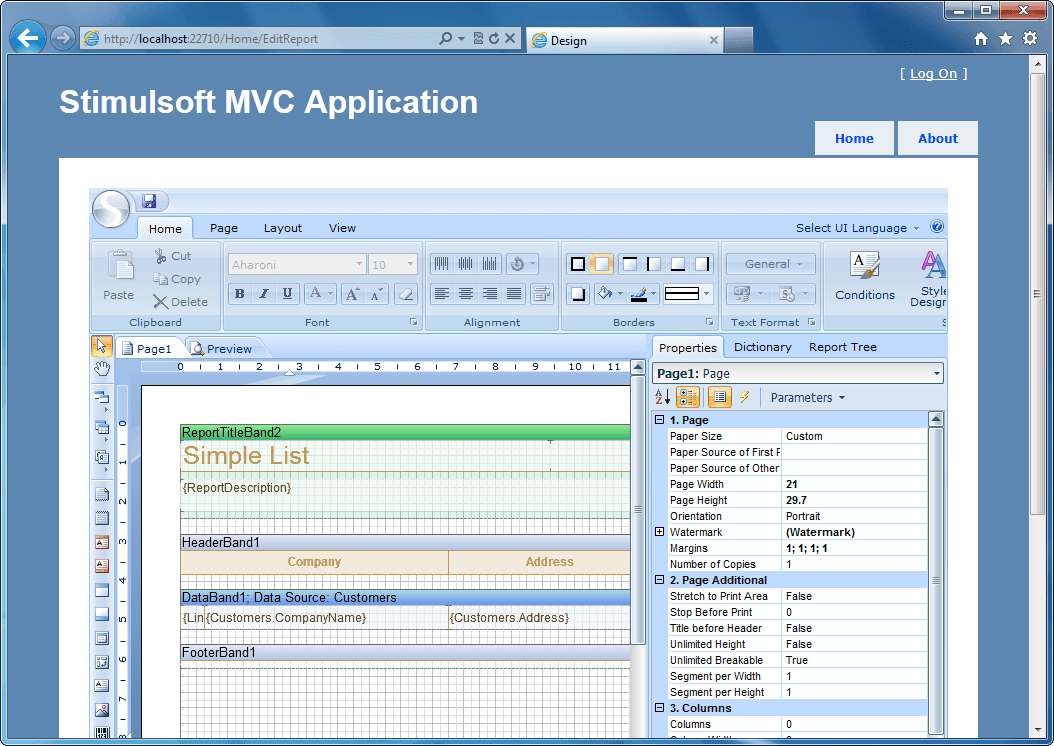 Stimulsoft Reports.Web for MVC がリリースされました
