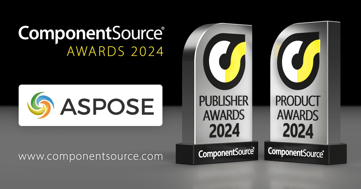 AsposeがComponentSourceの賞を10件受賞