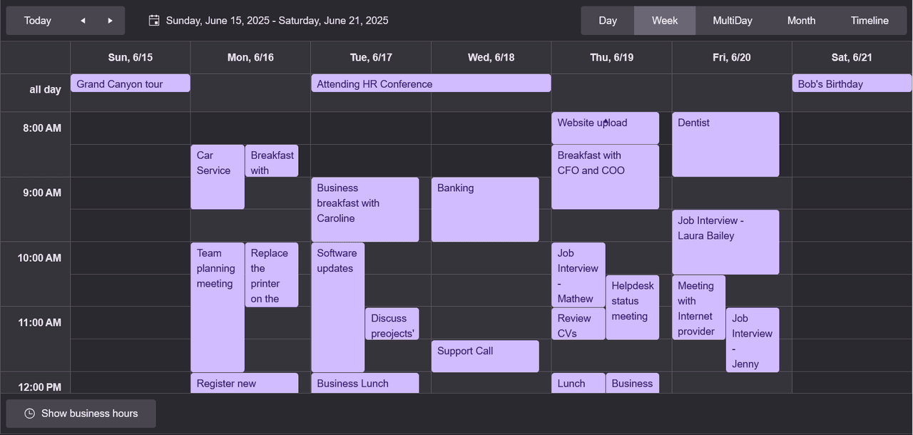 Telerik UI Blazor Scheduler 商品画像 Telerik UI Blazor Scheduler 商品画像